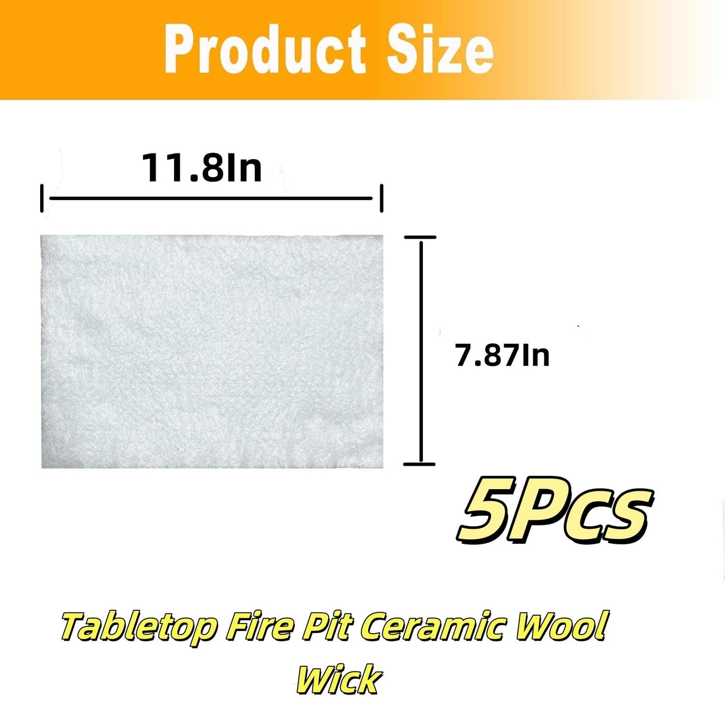 5Pack Carbon Felt Wick Bioethanol Fuel,11.8x7.87In Tabletop Fire Pit Ceramic Wool Wick Bioethanol Fuel Table V1189-WXFWAL-20260319-00126