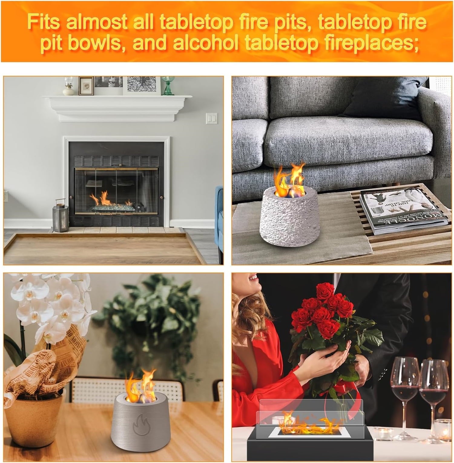 5Pack Carbon Felt Wick Bioethanol Fuel,11.8x7.87In Tabletop Fire Pit Ceramic Wool Wick Bioethanol Fuel Table V1189-WXFWAL-20260319-00126