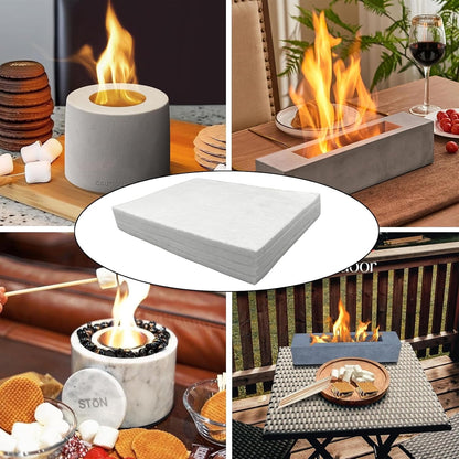 5Pack Carbon Felt Wick Bioethanol Fuel,11.8x7.87In Tabletop Fire Pit Ceramic Wool Wick Bioethanol Fuel Table V1189-WXFWAL-20260319-00126