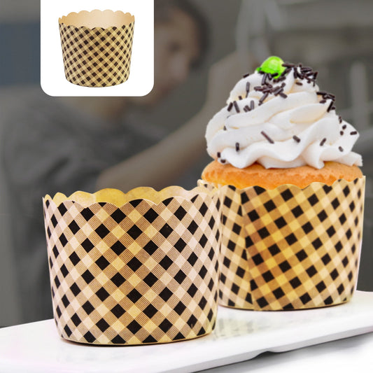 100Pcs Baking Cups, Muffin Cups Thick Cake Paper Cups Bread Paper Cups Lattice Cake Box, Heavy Duty Cupcake V1189-WXFWAL-20260319-00138