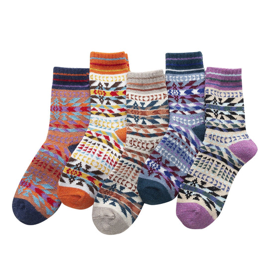 YESIMOLA Socks Womens Wool Socks Warm Thick Winter Warm Boots Cozy Cabin Crew Ladies Socks 5 Pack Socks for V1189-WXFWAL-20260319-00141
