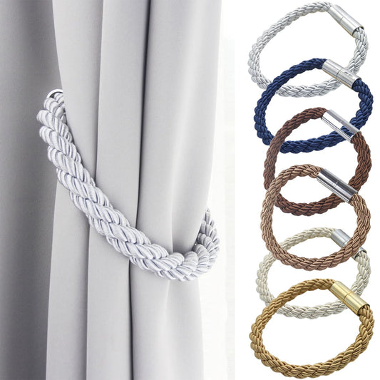 Travelwant 2Packs Magnetic Curtain Tiebacks Modern Handmade Weave Rope Curtain Holdbacks Convenient V1189-WXFWAL-20260319-00152