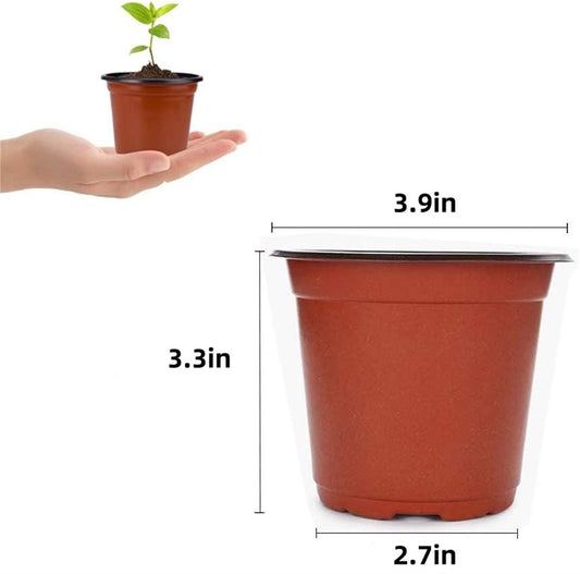 50Pcs Plastic Plant Nursery Pots,3.9x2.7x3.3In Seed Starting Pots with Drainage Holes for Indoor,Durable Soft V1189-WXFWAL-20260319-00156