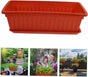 1Pcs Rectangle Planter Box,17.3x7.5x5.5In Watering Plant Container with Drainage Hole,Red Plastic Planters V1189-WXFWAL-20260319-00159
