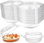 Tutuviw 20 Pcs 8" Plastic Disposable Pie Containers With Lids, Round Pie Keepers with Hinged Locking Lids, V1189-WXFWAL-20260319-00163