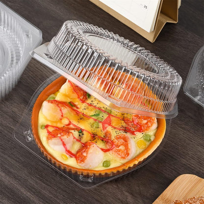 Tutuviw 20 Pcs 8" Plastic Disposable Pie Containers With Lids, Round Pie Keepers with Hinged Locking Lids, V1189-WXFWAL-20260319-00163