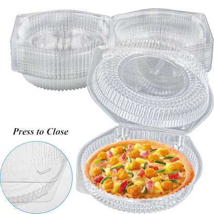 Tutuviw 20 Pcs 8" Plastic Disposable Pie Containers With Lids, Round Pie Keepers with Hinged Locking Lids, V1189-WXFWAL-20260319-00164
