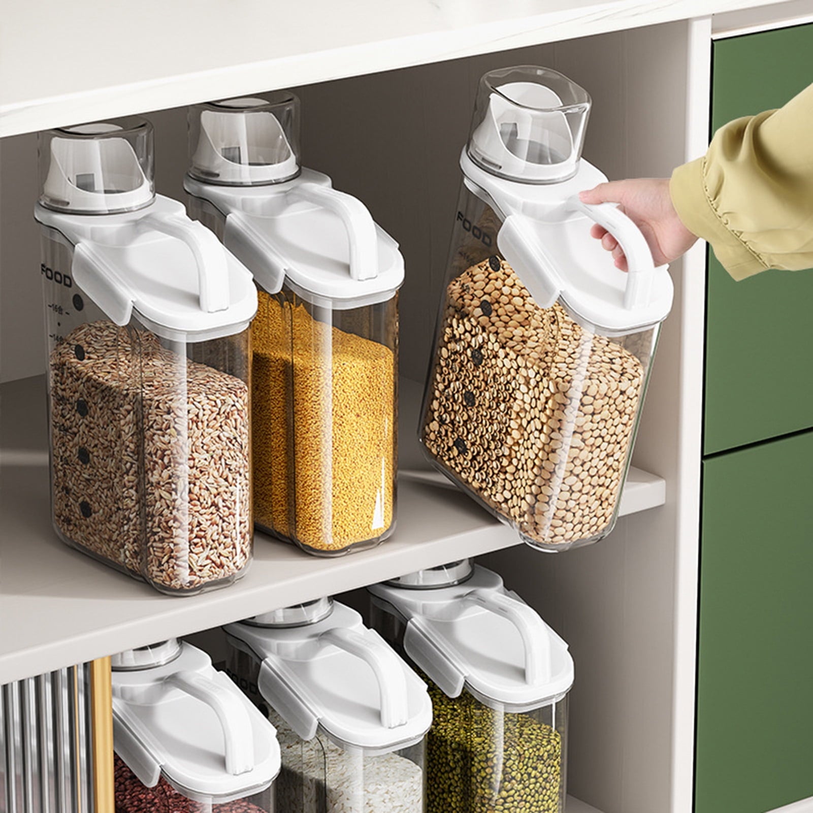 Cheers.US 2000ml/2800ml Airtight Cereal Container Rice Dry Grain Dispenser Thicken Rice Cylinder Clear Food V1189-WXFWAL-20260319-00165