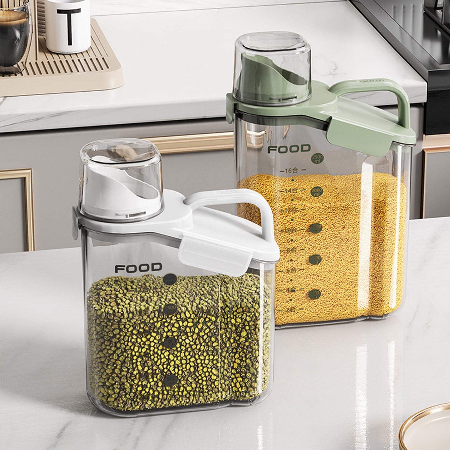 Cheers.US 2000ml/2800ml Airtight Cereal Container Rice Dry Grain Dispenser Thicken Rice Cylinder Clear Food V1189-WXFWAL-20260319-00165