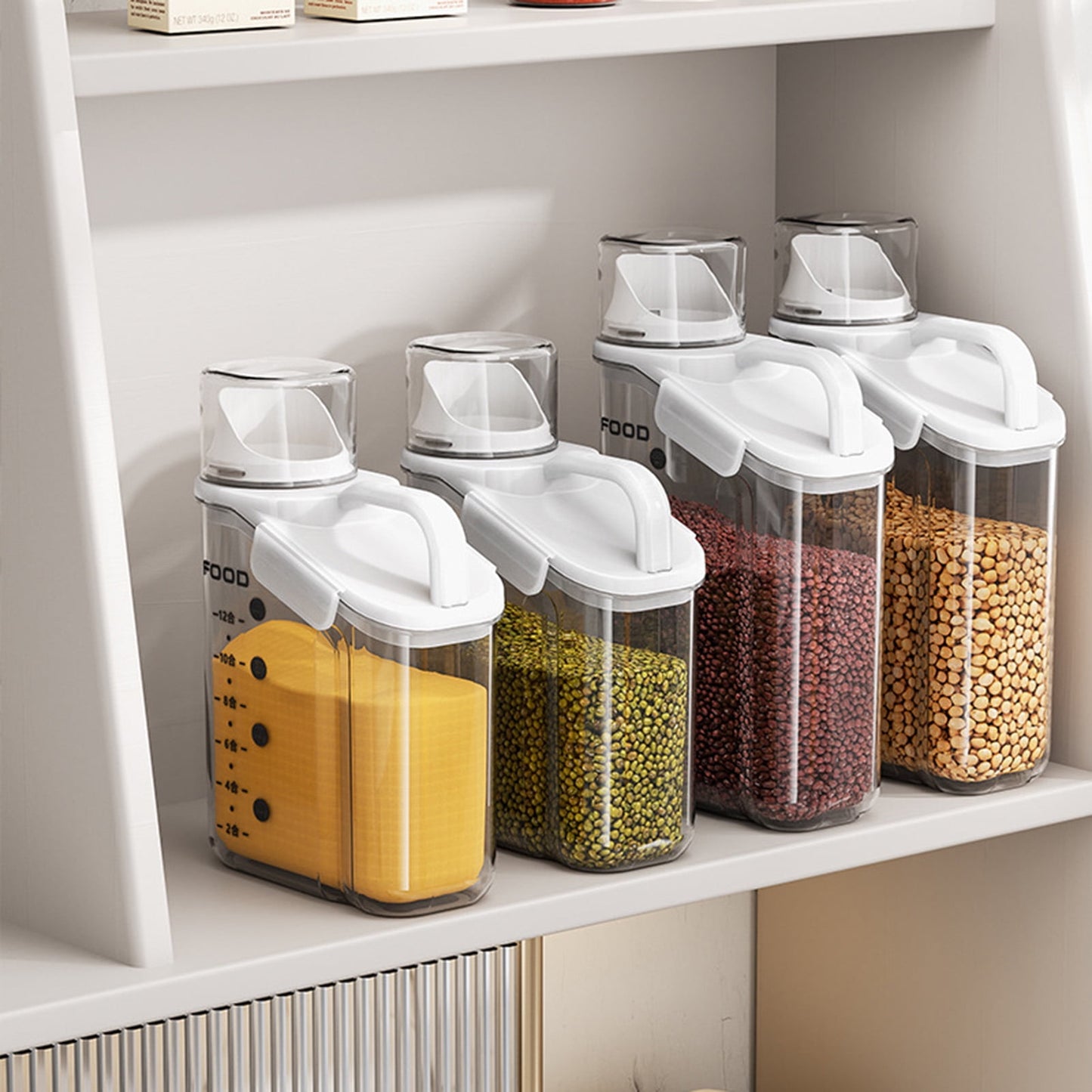 Cheers.US 2000ml/2800ml Airtight Cereal Container Rice Dry Grain Dispenser Thicken Rice Cylinder Clear Food V1189-WXFWAL-20260319-00167