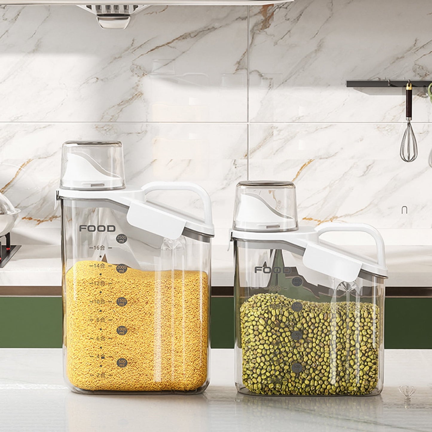 Cheers.US 2000ml/2800ml Airtight Cereal Container Rice Dry Grain Dispenser Thicken Rice Cylinder Clear Food V1189-WXFWAL-20260319-00167