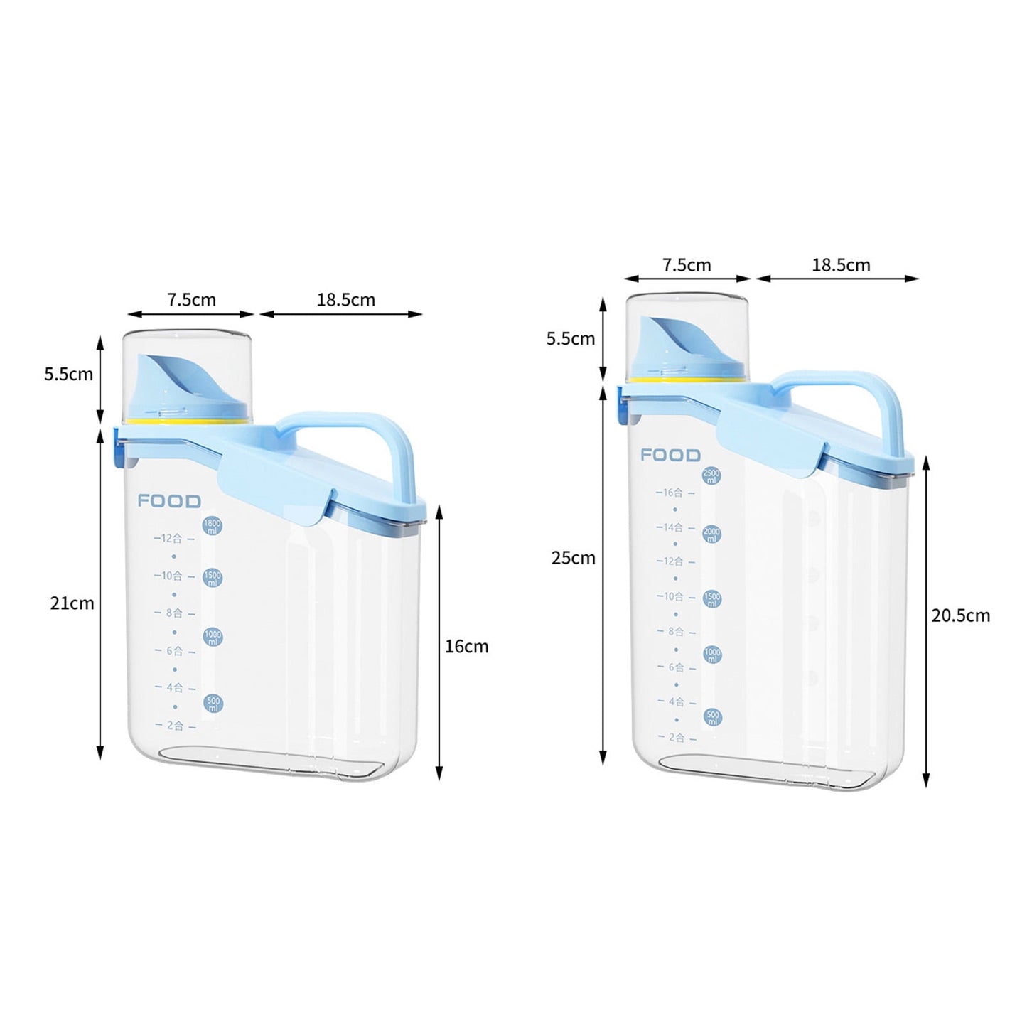Cheers.US 2000ml/2800ml Airtight Cereal Container Rice Dry Grain Dispenser Thicken Rice Cylinder Clear Food V1189-WXFWAL-20260319-00167