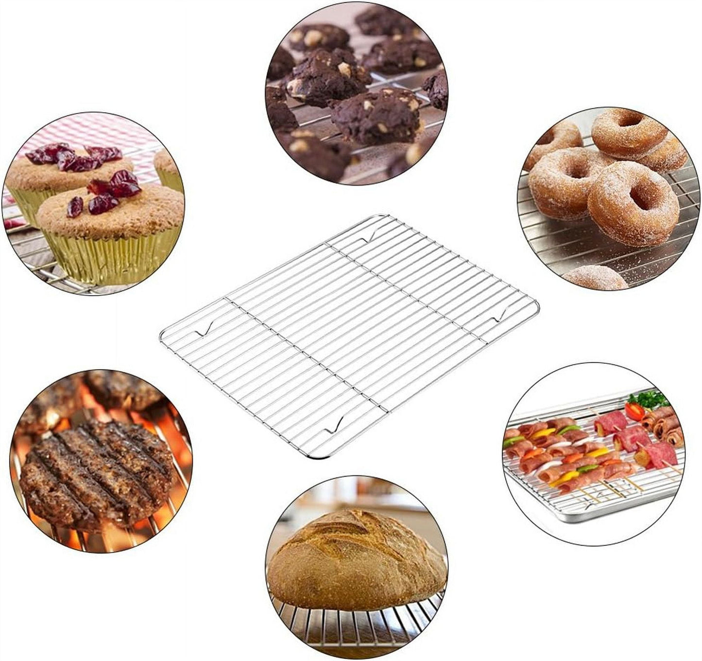 1Pack Kitchen Baking Rack,QZS Small Cooking Rack,Nonstick Wire Grill Net,Stainless Steel Roasting Grid V1189-WXFWAL-20260319-00180