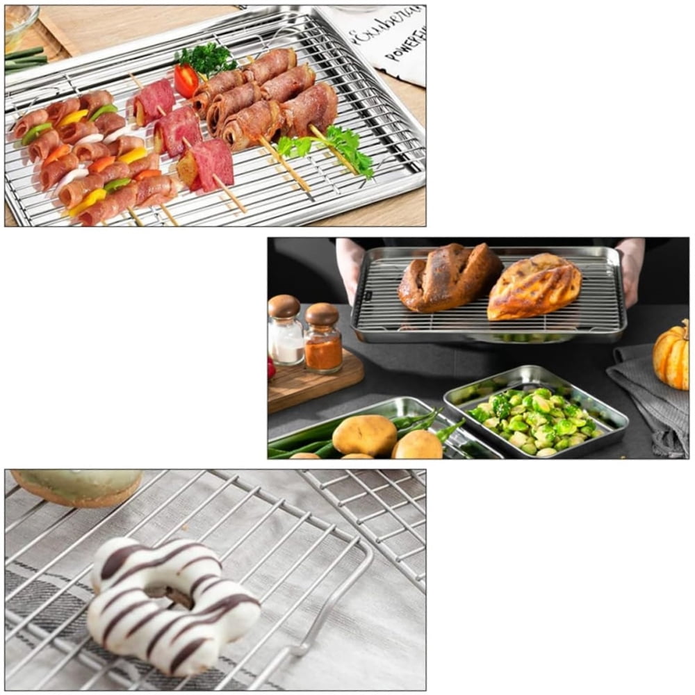 1Pack Kitchen Baking Rack,QZS Small Cooking Rack,Nonstick Wire Grill Net,Stainless Steel Roasting Grid V1189-WXFWAL-20260319-00181
