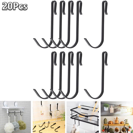 Tutuviw 20 Pcs 2.4in Long J-Hook for Wire Shelving, Wire Rack Hook, Stainless Steel Hanger Clip-on Hooks, V1189-WXFWAL-20260319-00185