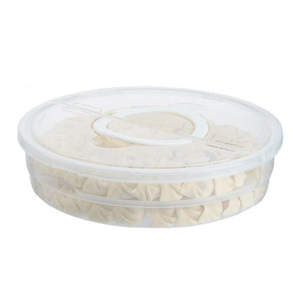 2 Compartments Pizza Storage Container,11.8X3.4In Round Pie Carrier with Lid and Handle,Clear Reusable Pizza V1189-WXFWAL-20260319-00190