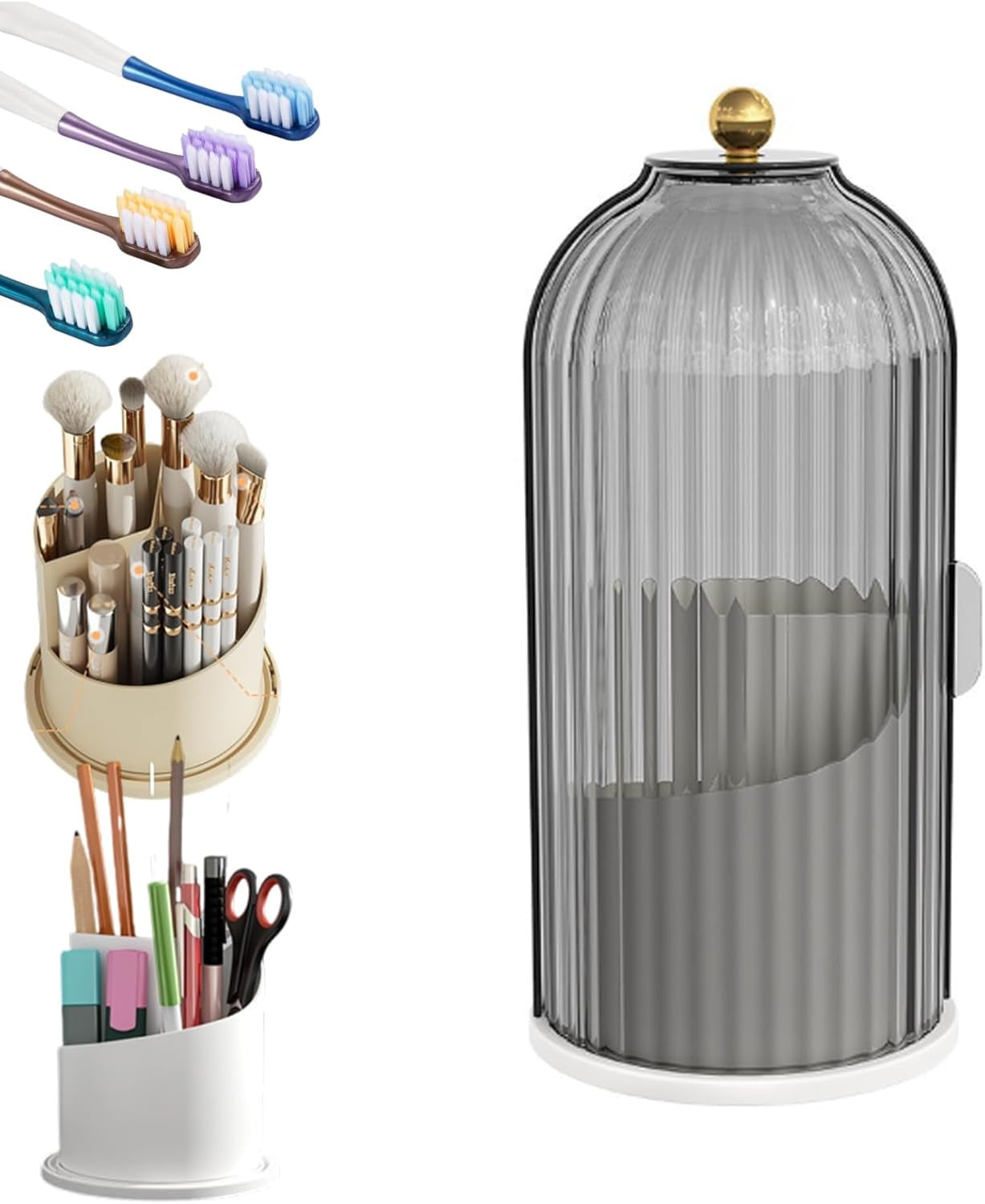 Concealed Toothbrush Holder,Toothbrush Holders for Bathrooms,360 Rotating Waterproof Dustproof Toothpaste V1189-WXFWAL-20260319-00192