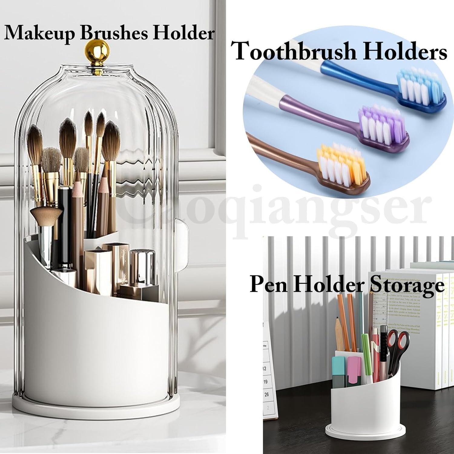 Concealed Toothbrush Holder,Toothbrush Holders for Bathrooms,360 Rotating Waterproof Dustproof Toothpaste V1189-WXFWAL-20260319-00192
