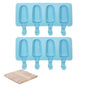 Set of 2 Silicone Ice Cream Molds,8.4x4.9In Reusable Ice Pop Molds with 100Pcs Wooden Sticks,Easy Release Ice V1189-WXFWAL-20260319-00195
