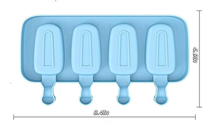 Set of 2 Silicone Ice Cream Molds,8.4x4.9In Reusable Ice Pop Molds with 100Pcs Wooden Sticks,Easy Release Ice V1189-WXFWAL-20260319-00195