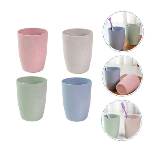 QZS Reusable Cups,10oz Multi-color Water Cups for Kids,4Pcs Dishwasher Safe Water Plastic Glasses,4.1x3.1In V1189-WXFWAL-20260319-00197
