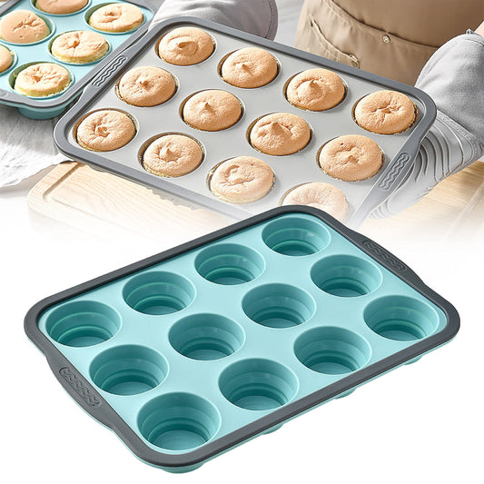Brownie Pan with Dividers, 1 Set 12 Cavity All Edges Square Cupcake Brownie Pans Mini Cake Non Stick Baking V1189-WXFWAL-20260319-00232