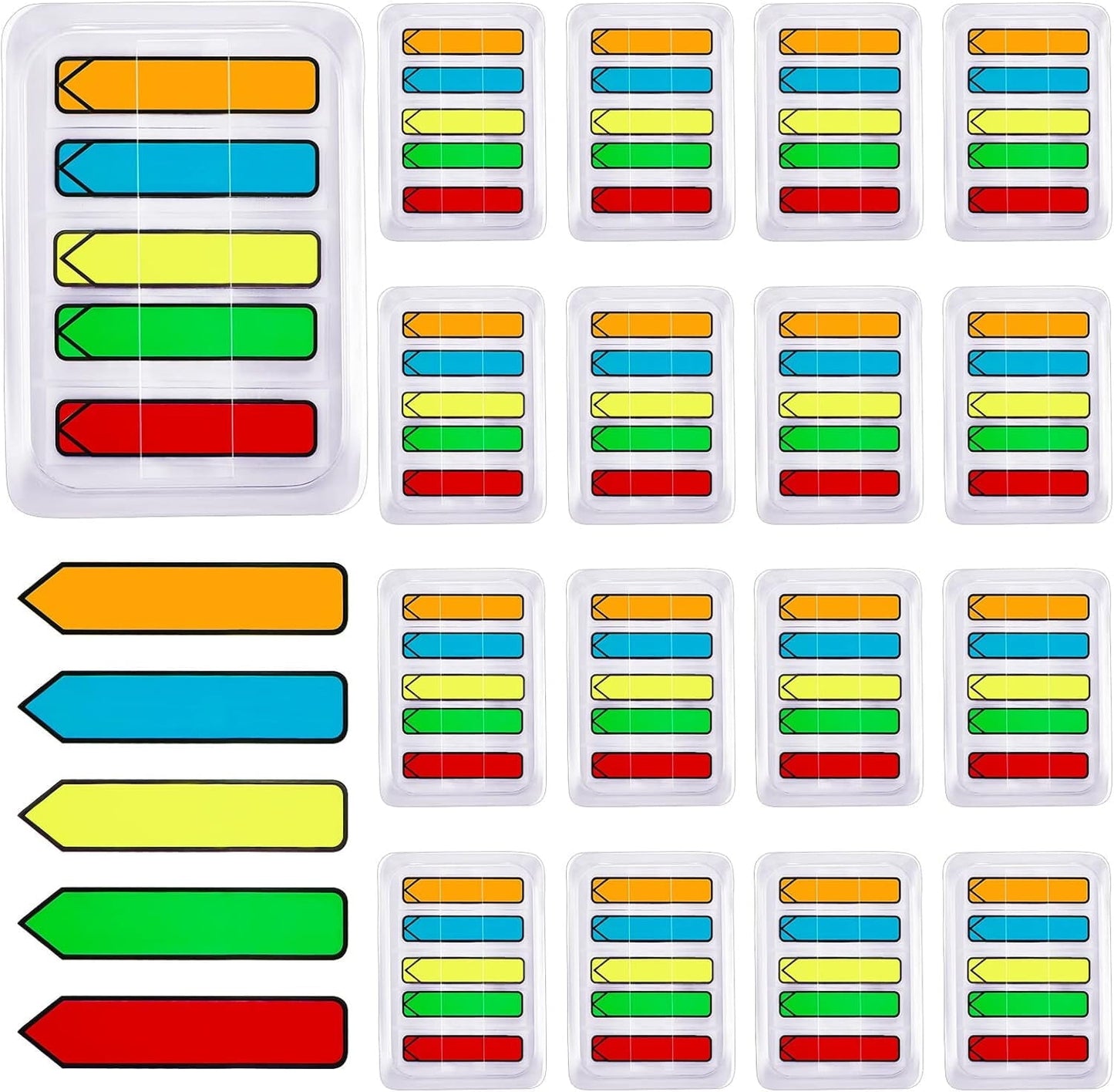 6 Packs/600Pcs Arrow Flags Arrow Tabs,5 Colors Sticky Flags Arrow Sticky Notes,Sign Stickers,Message Flags V1189-WXFWAL-20260319-00233