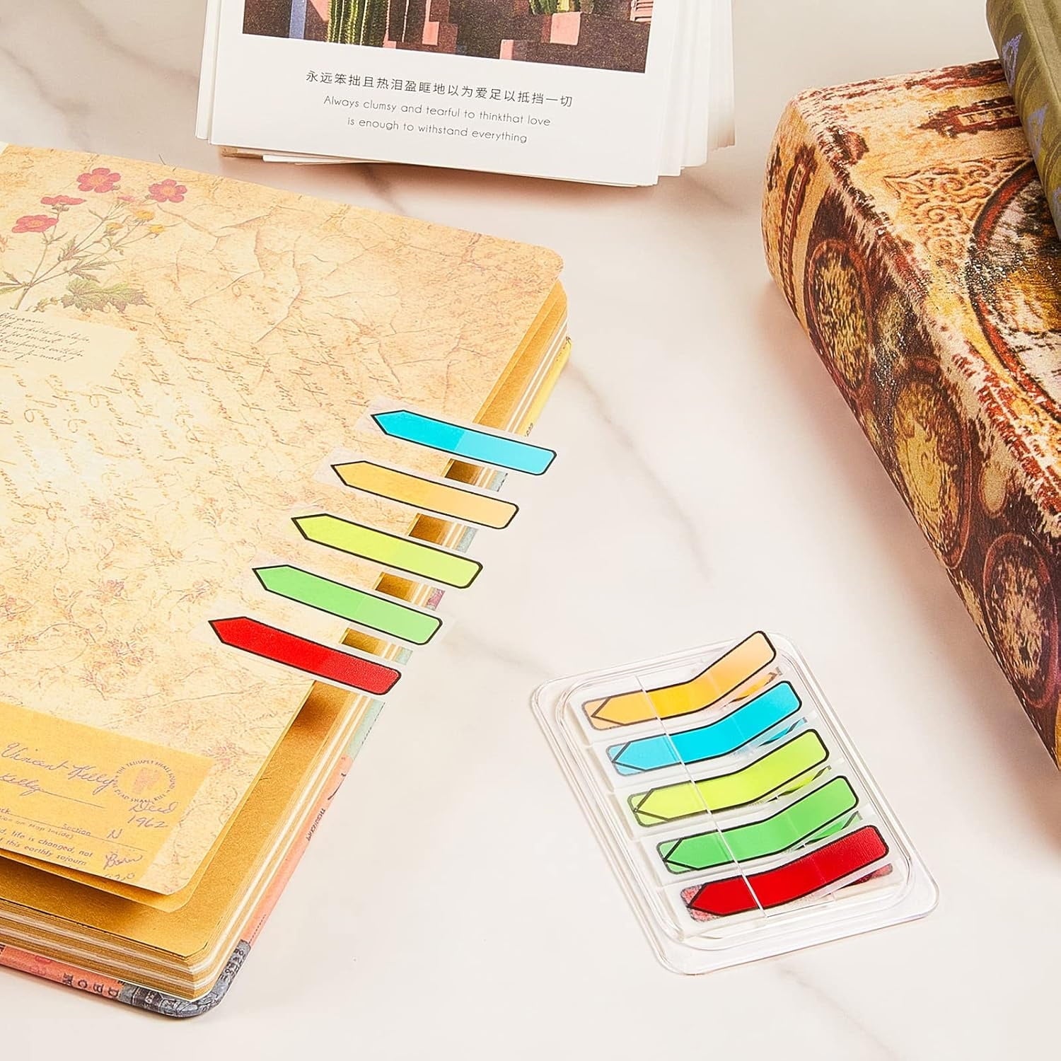 6 Packs/600Pcs Arrow Flags Arrow Tabs,5 Colors Sticky Flags Arrow Sticky Notes,Sign Stickers,Message Flags V1189-WXFWAL-20260319-00233