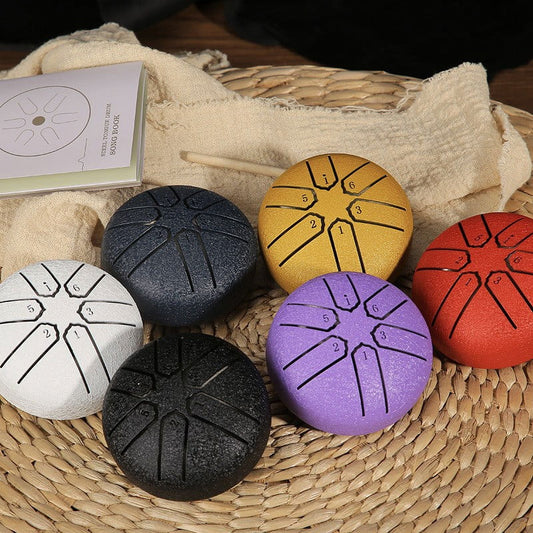 Mini Steel Tongue Drum - Buddha Stone Handpan Drum for Kids & Adults, Meditation & Yoga Gift One Size White V1189-WXFWAL-20260319-00236