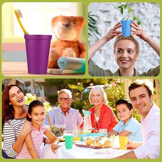 Tutuviw 7oz Plastic Kids Cup Set of 8 Children Drinking Cups, Reusable Juice Tumblers, Unbreakable Toddler V1189-WXFWAL-20260319-00237