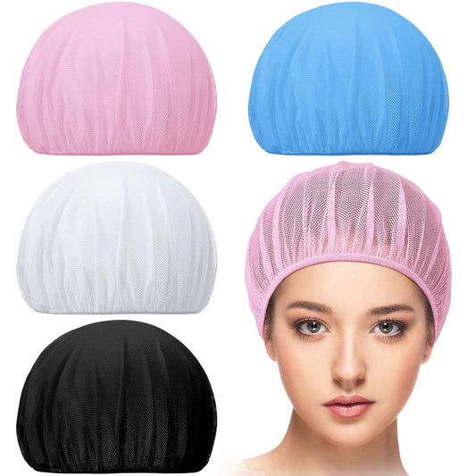 QZS 4 Pcs Mesh Sleep Bonnets,Breathable Shower Caps,Hair Nets Caps for Women,Reusable Multi-color Night V1189-WXFWAL-20260319-00239