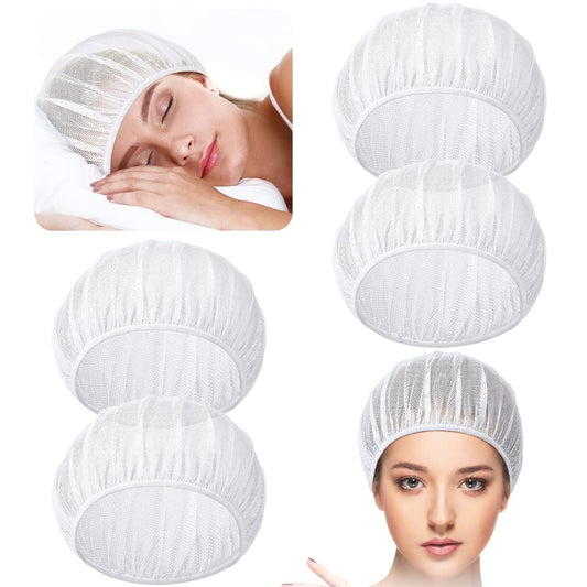 QZS 4 Pcs Mesh Sleep Bonnets,Breathable Shower Caps,Hair Nets Caps for Women,Reusable Multi-color Night V1189-WXFWAL-20260319-00240