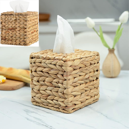 Tutuviw Tissue Box Cover Rectangle,Tissue Box Holder for Bathroom,Water Hyacinth Tissue Box Holder,Rattan V1189-WXFWAL-20260319-00247