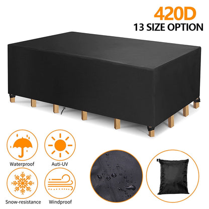 Rectangular Patio Table Cover Heavy Duty Waterproof Outdoor Furniture Set Cover 47" x 47" x 29" V1189-WXFWAL-20260319-00252