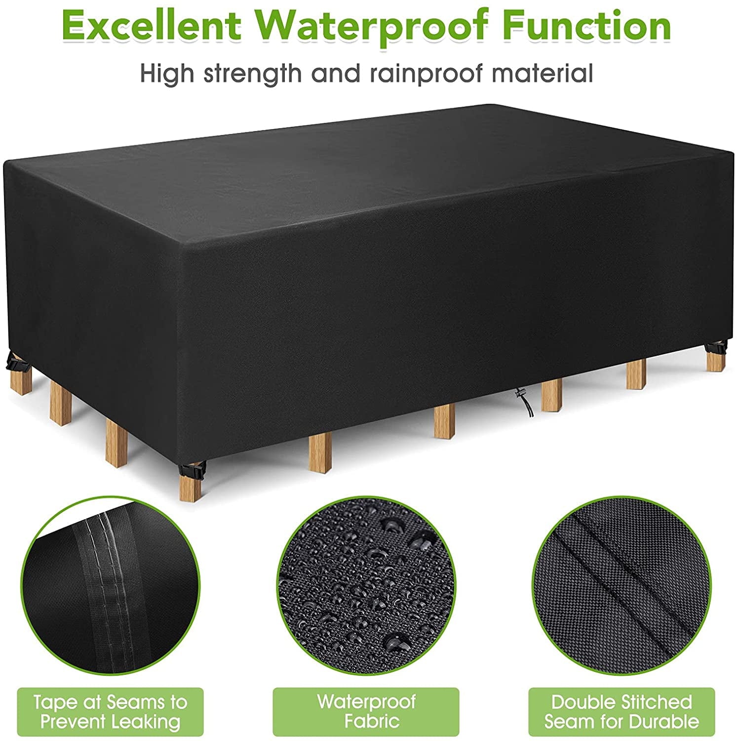 Rectangular Patio Table Cover Heavy Duty Waterproof Outdoor Furniture Set Cover 67" x 37" x 28" V1189-WXFWAL-20260319-00254