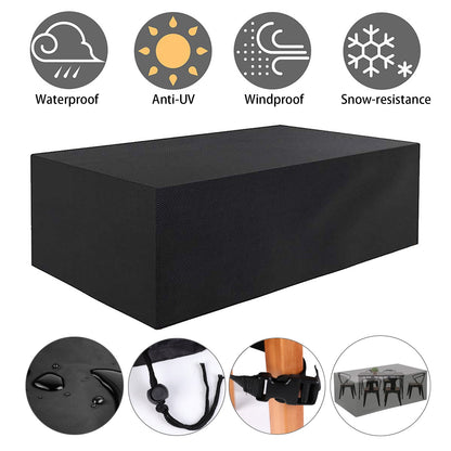 Rectangular Patio Table Cover Heavy Duty Waterproof Outdoor Furniture Set Cover 98" x 98" x 35" V1189-WXFWAL-20260319-00259