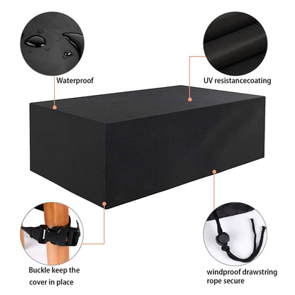 Rectangular Patio Table Cover Heavy Duty Waterproof Outdoor Furniture Set Cover 108" x 82" x 27" V1189-WXFWAL-20260319-00261