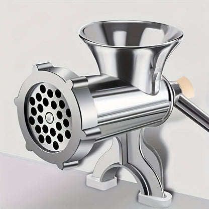 Stainless Steel Manual Meat Grinder With Tabletop Clamp - Heavy Duty Sausage Maker & Vegetable Crusher, V1189-WXFWAL-20260319-00289