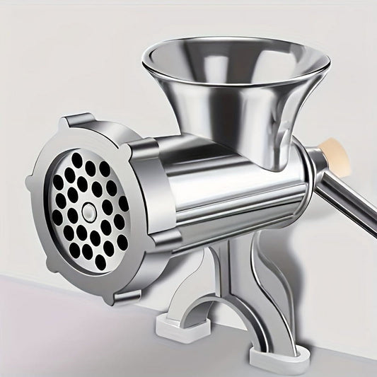 Stainless Steel Manual Meat Grinder With Tabletop Clamp - Heavy Duty Sausage Maker & Vegetable Crusher, V1189-WXFWAL-20260319-00289