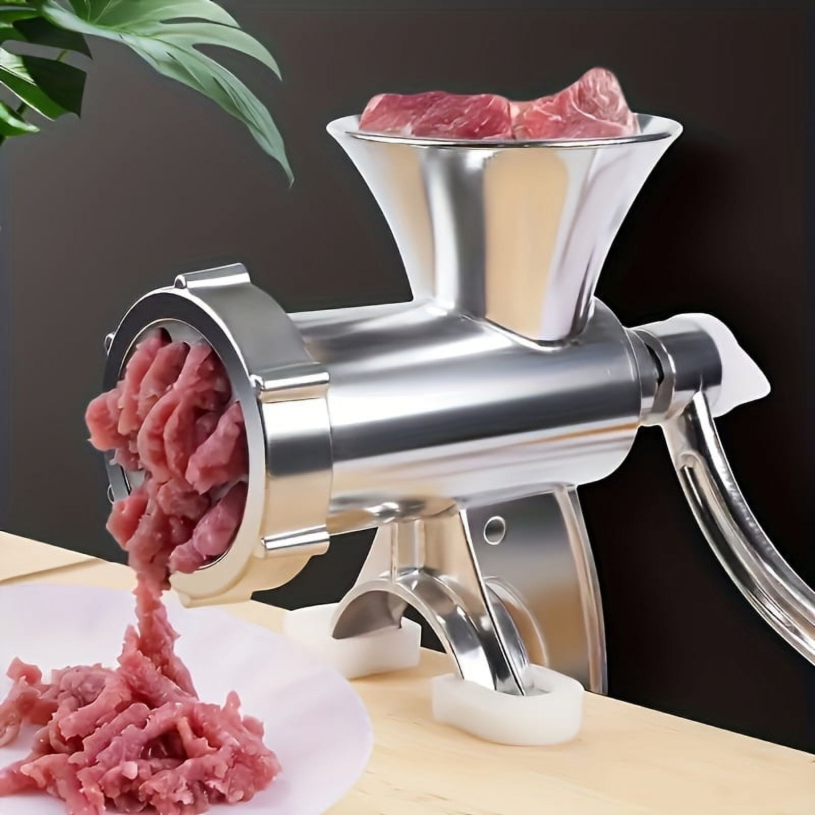 Stainless Steel Manual Meat Grinder With Tabletop Clamp - Heavy Duty Sausage Maker & Vegetable Crusher, V1189-WXFWAL-20260319-00289