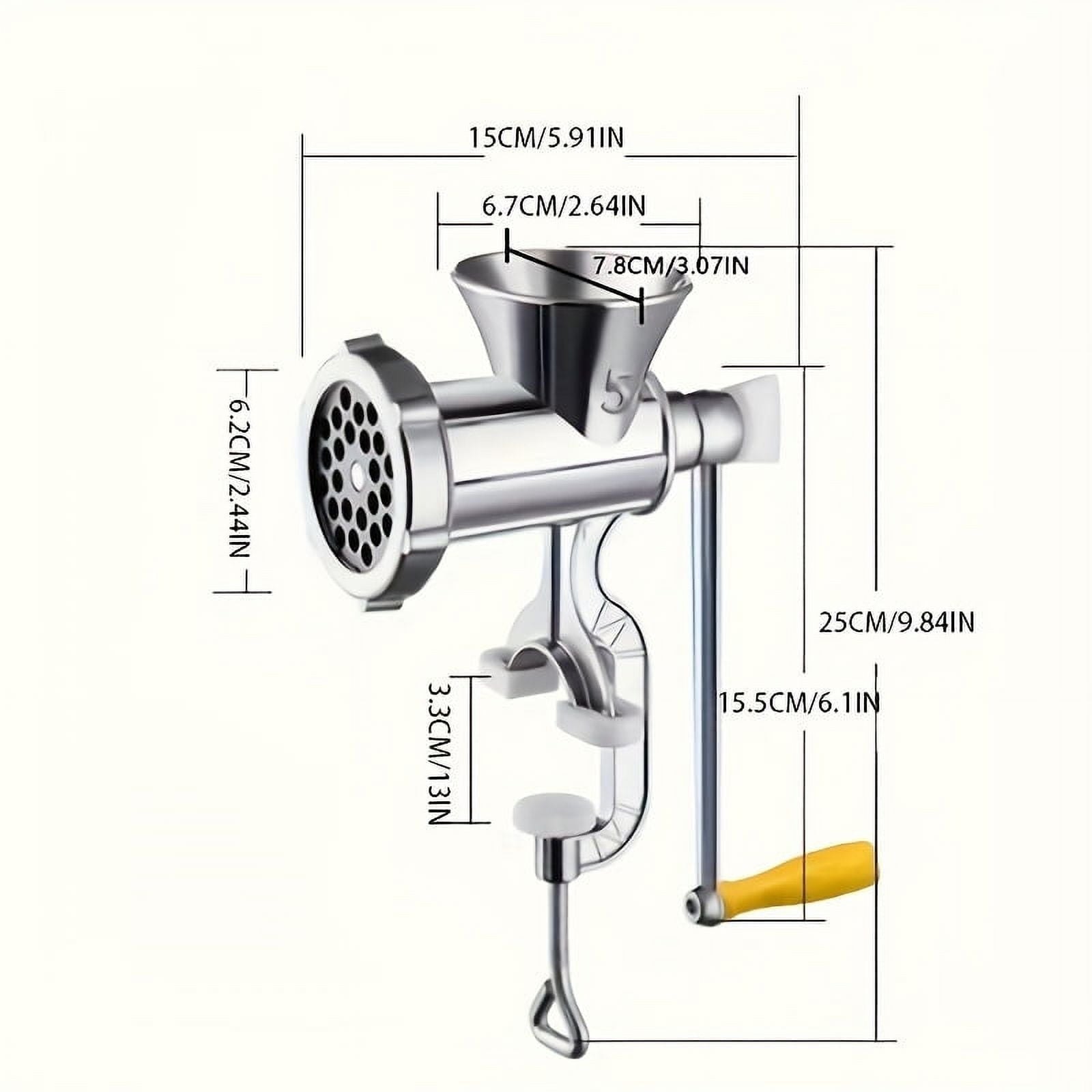 Stainless Steel Manual Meat Grinder With Tabletop Clamp - Heavy Duty Sausage Maker & Vegetable Crusher, V1189-WXFWAL-20260319-00289