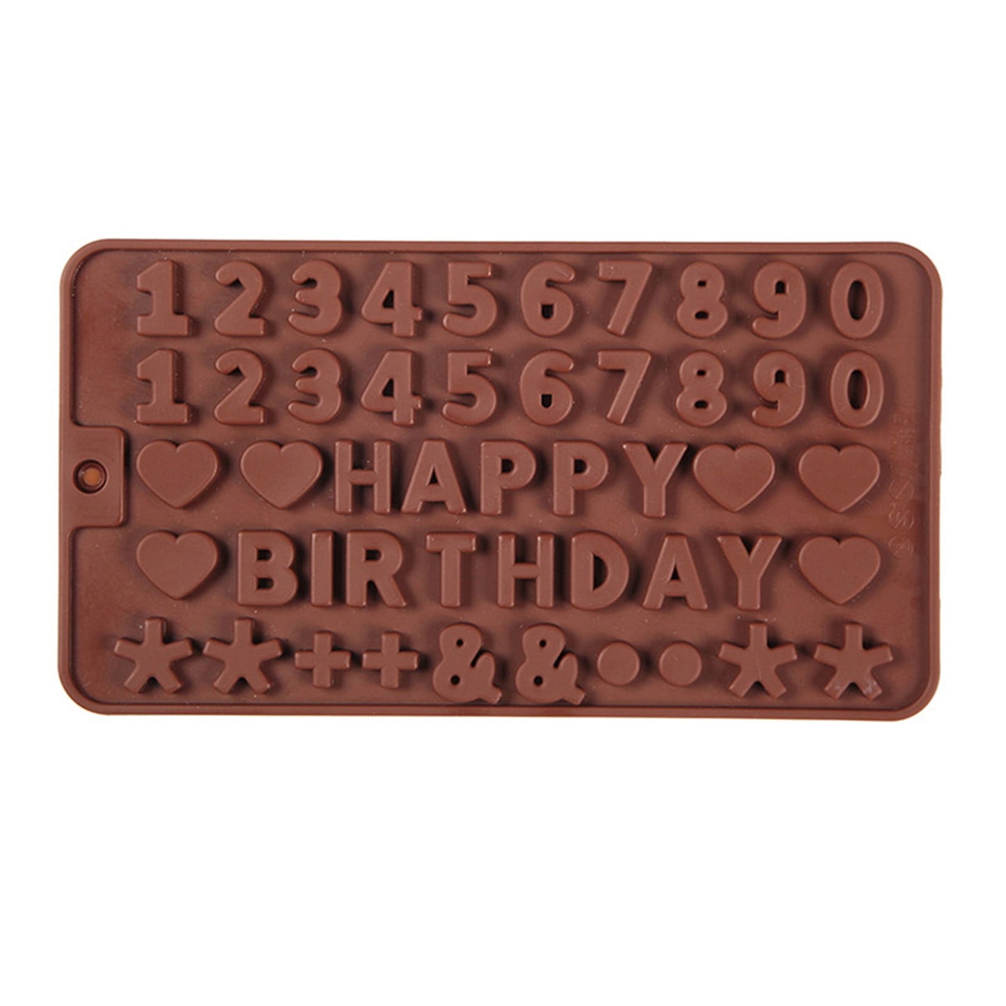 Mini Silicone Molds, Number Molds, Happy Birthday Mold for Baking Biscuits, Cookie, Candy, Chocolate 1-Brown V1189-WXFWAL-20260319-00299