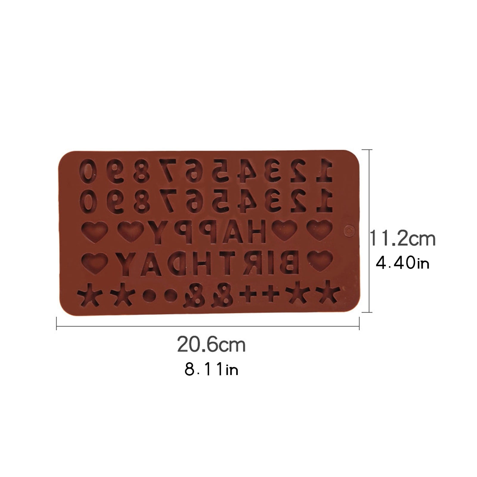 Mini Silicone Molds, Number Molds, Happy Birthday Mold for Baking Biscuits, Cookie, Candy, Chocolate 1-Brown V1189-WXFWAL-20260319-00299