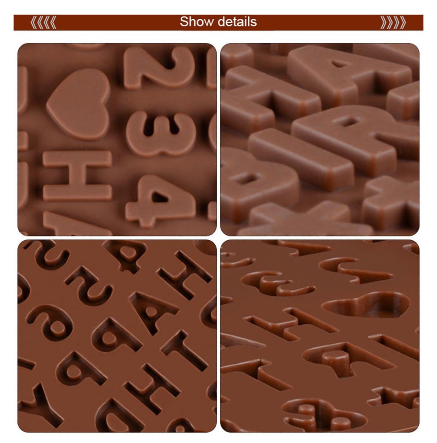 Mini Silicone Molds, Number Molds, Happy Birthday Mold for Baking Biscuits, Cookie, Candy, Chocolate 1-Brown V1189-WXFWAL-20260319-00299