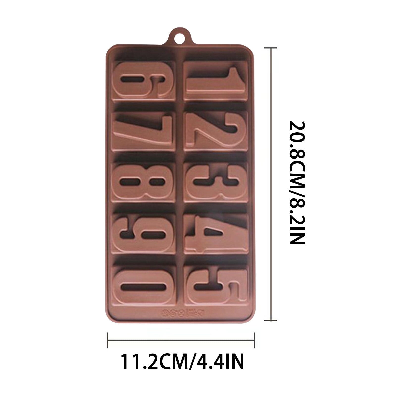 Mini Silicone Molds, Number Molds, Happy Birthday Mold for Baking Biscuits, Cookie, Candy, Chocolate 2-Brown V1189-WXFWAL-20260319-00300