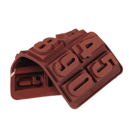 Mini Silicone Molds, Number Molds, Happy Birthday Mold for Baking Biscuits, Cookie, Candy, Chocolate 2-Brown V1189-WXFWAL-20260319-00300