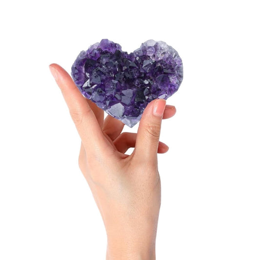 Tutuviw Purple Amethyst Crystals,1.5-1.9in Natural Heart Geode Stone, Amazing Spiritual Healing Amethyst V1189-WXFWAL-20260319-00301