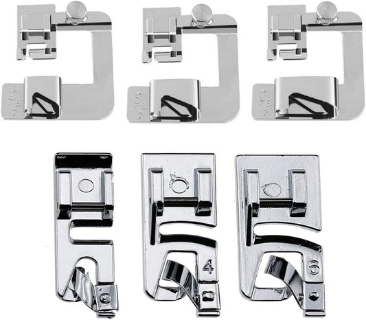 6 Sizes Rolled Hem Presser Foot, Wide Rolled Hem Foot Set & Narrow Hemmer Foot Set for All Low Shank Snap-On V1189-WXFWAL-20260319-00302