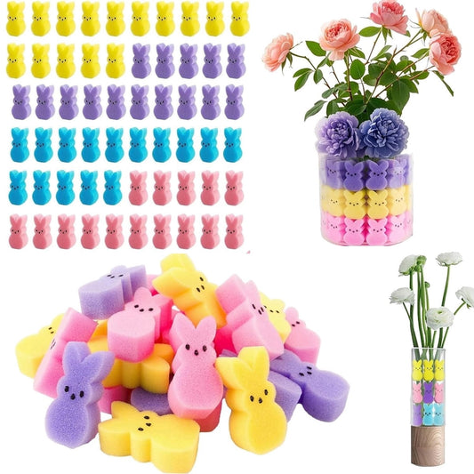 Tutuviw 64Pcs Colorful Easter Sponge Bunnies Vase Filler,DIY Sponge Easter Peeps Decorations,Easter Spring V1189-WXFWAL-20260319-00304