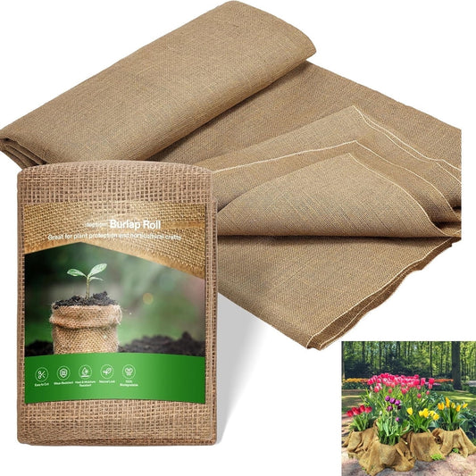Burlap Fabric Roll,Tutuviw 13ft High Density Natural Jute Fiber,Multipurpose Burlap for Gardening Outdoor V1189-WXFWAL-20260319-00305
